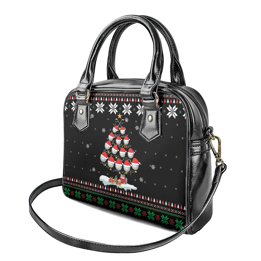 Golf Christmas Tree Snow Shoulder Handbag