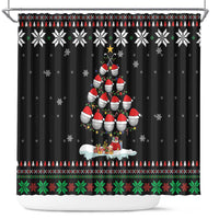Golf Christmas Tree Snow Shower Curtain