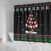 Golf Christmas Tree Snow Shower Curtain