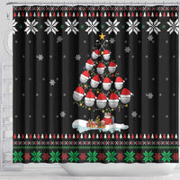 Golf Christmas Tree Snow Shower Curtain