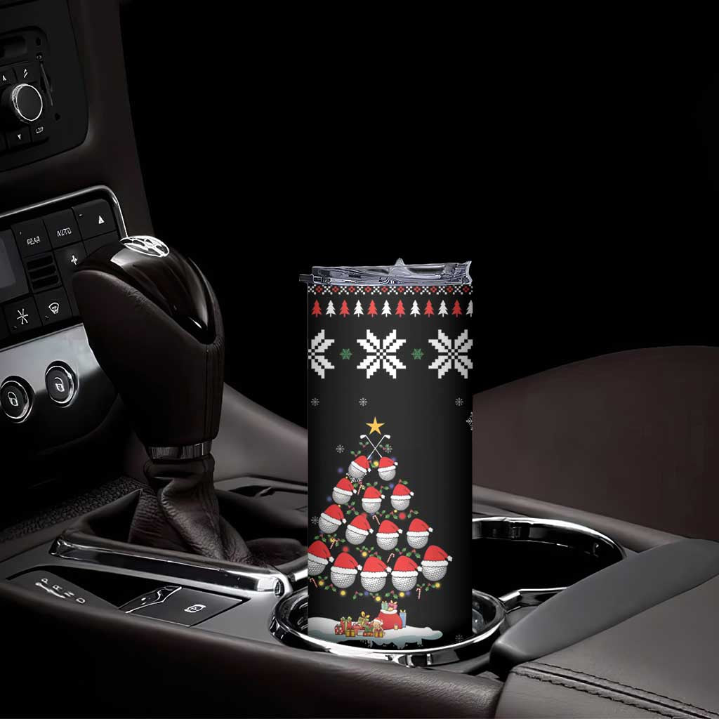 Golf Christmas Tree Snow Skinny Tumbler - Wonder Print Shop