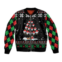 Golf Christmas Tree Snow Sleeve Zip Bomber Jacket - Wonder Print Shop