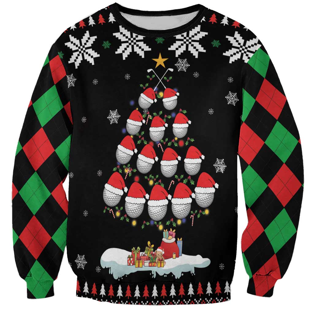 Golf Christmas Tree Snow Sweatshirt - Wonder Print Shop