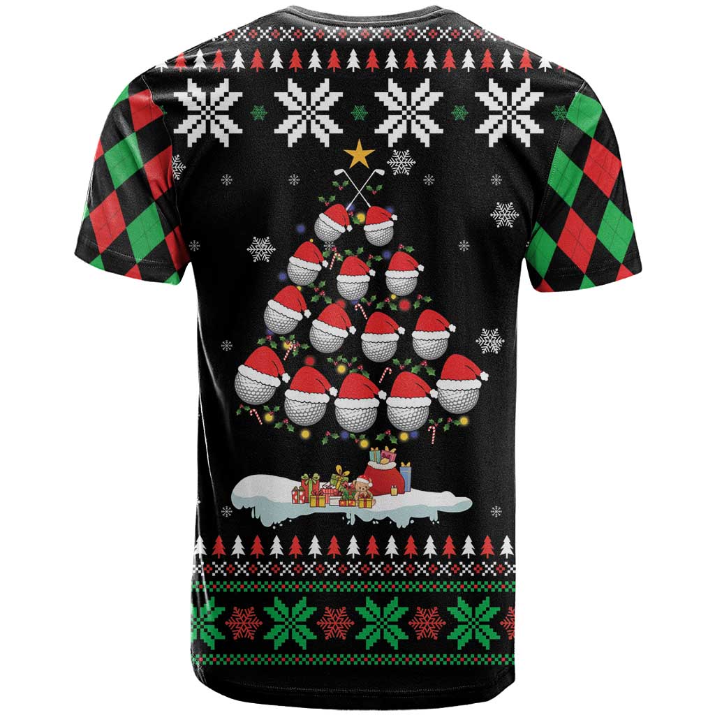 Golf Christmas Tree Snow T Shirt - Wonder Print Shop