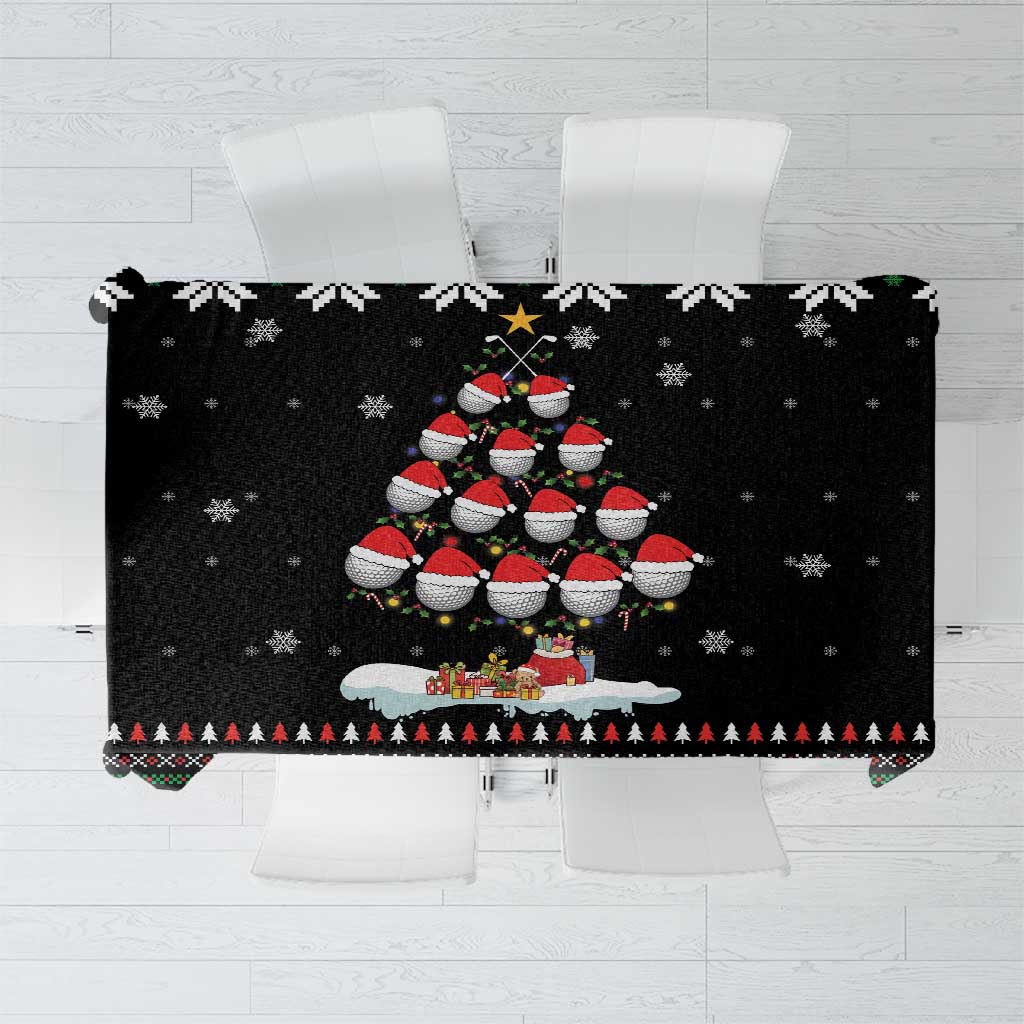 Golf Christmas Tree Snow Tablecloth - Wonder Print Shop