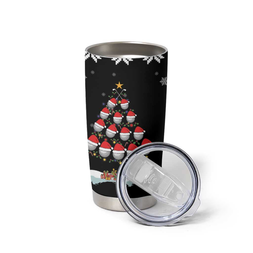 Golf Christmas Tree Snow Tumbler Cup - Wonder Print Shop