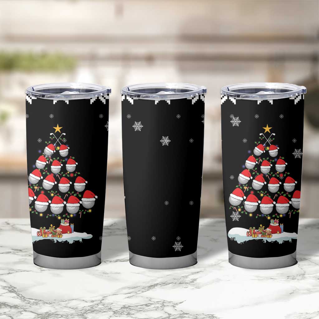 Golf Christmas Tree Snow Tumbler Cup - Wonder Print Shop