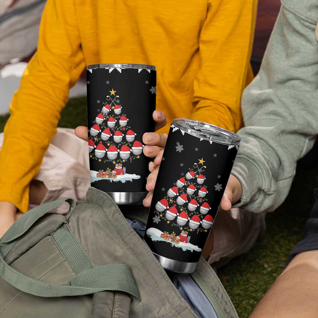 Golf Christmas Tree Snow Tumbler Cup - Wonder Print Shop