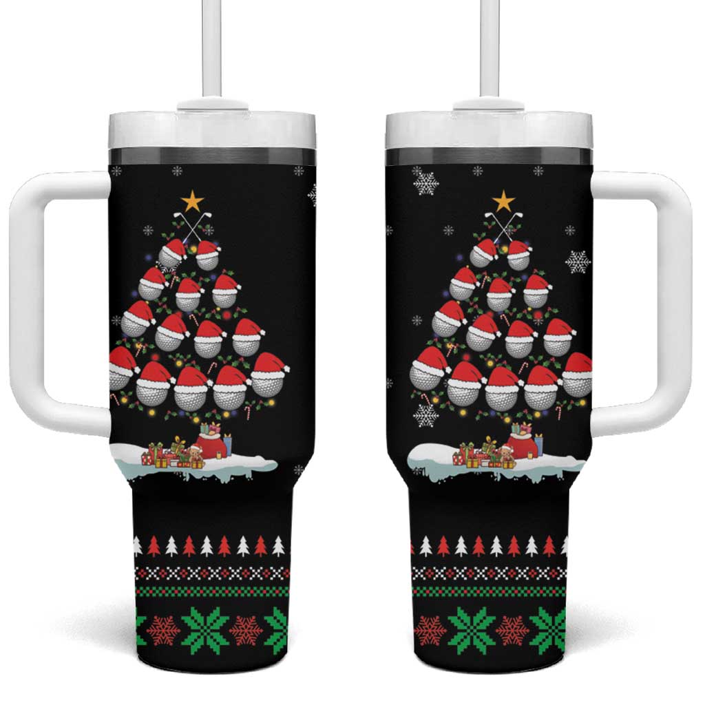 Golf Christmas Tree Snow Tumbler With Handle - Wonder Print Shop