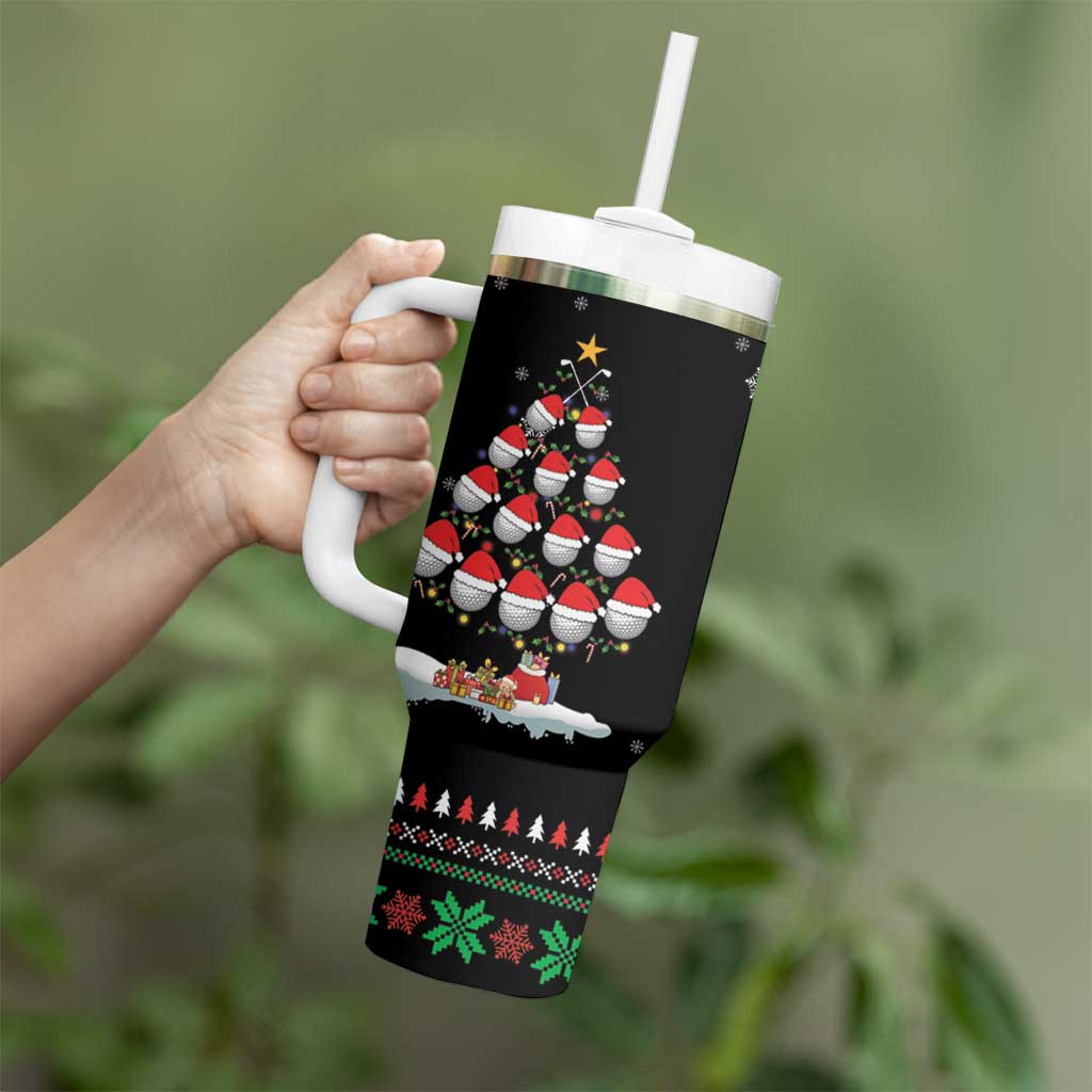 Golf Christmas Tree Snow Tumbler With Handle - Wonder Print Shop