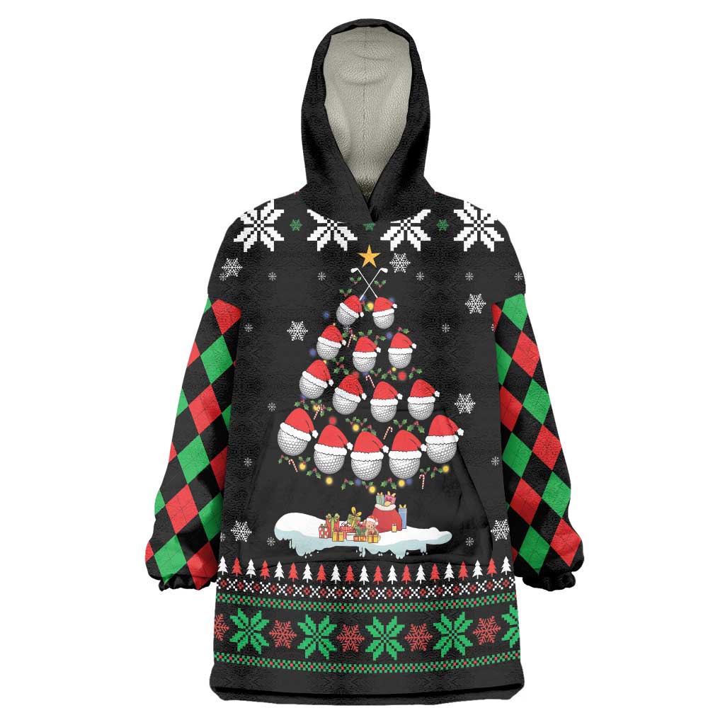 Golf Christmas Tree Snow Wearable Blanket Hoodie - Wonder Print Shop