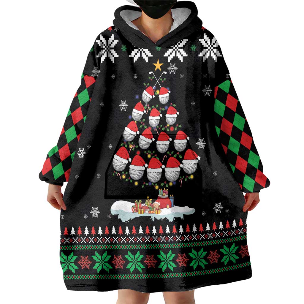 Golf Christmas Tree Snow Wearable Blanket Hoodie - Wonder Print Shop