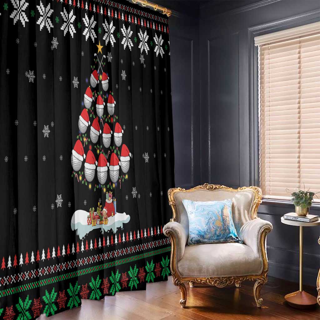 Golf Christmas Tree Snow Window Curtain - Wonder Print Shop