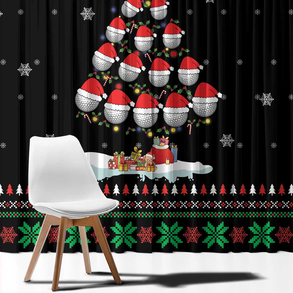 Golf Christmas Tree Snow Window Curtain - Wonder Print Shop
