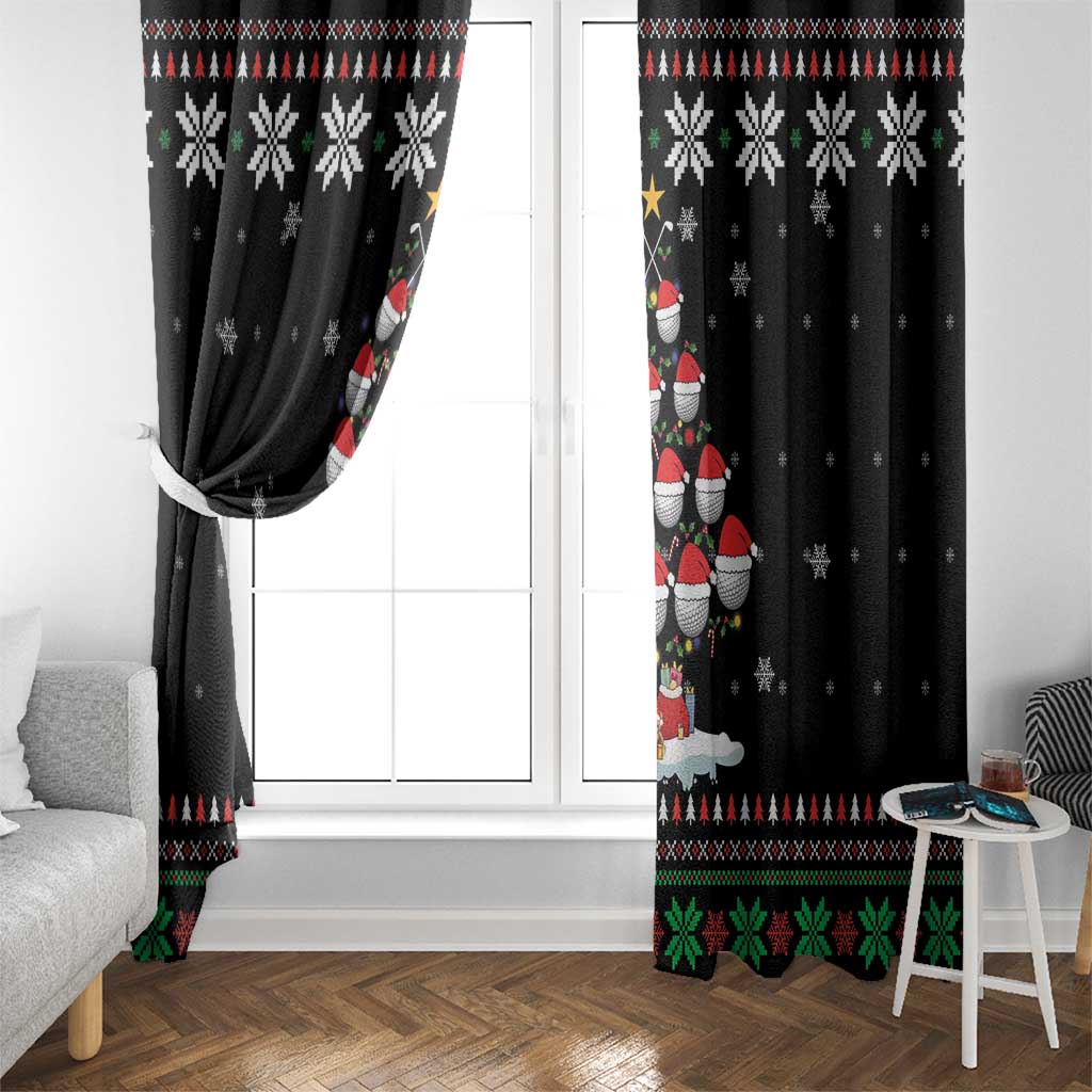 Golf Christmas Tree Snow Window Curtain - Wonder Print Shop