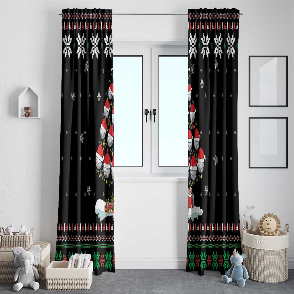 Golf Christmas Tree Snow Window Curtain - Wonder Print Shop