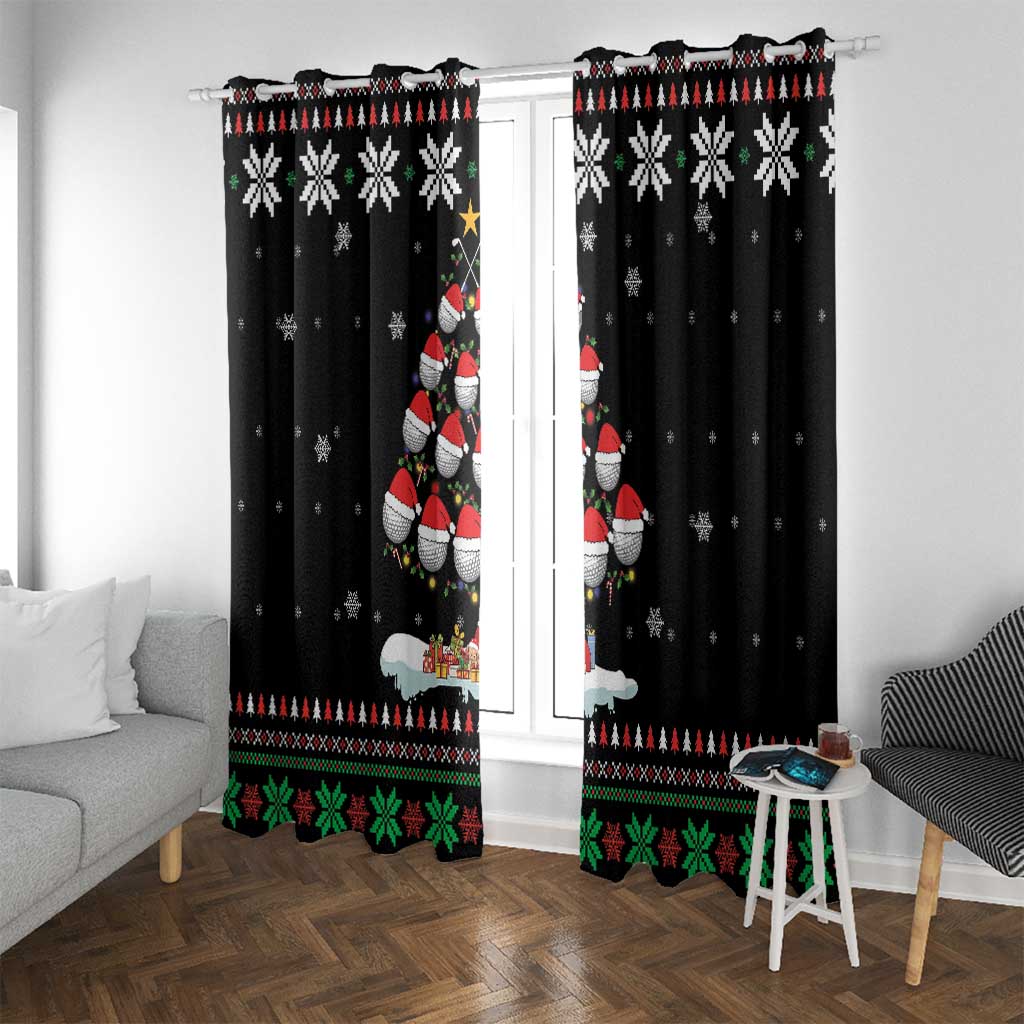 Golf Christmas Tree Snow Window Curtain - Wonder Print Shop