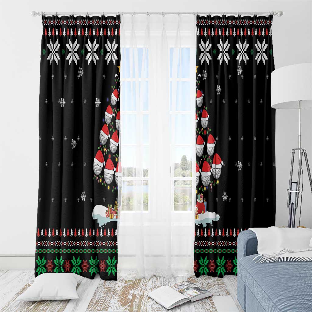 Golf Christmas Tree Snow Window Curtain - Wonder Print Shop
