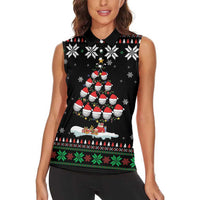 Golf Christmas Tree Snow Women Sleeveless Polo Shirt - Wonder Print Shop