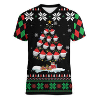 Golf Christmas Tree Snow Women V-Neck T-Shirt - Wonder Print Shop
