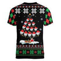 Golf Christmas Tree Snow Women V-Neck T-Shirt - Wonder Print Shop