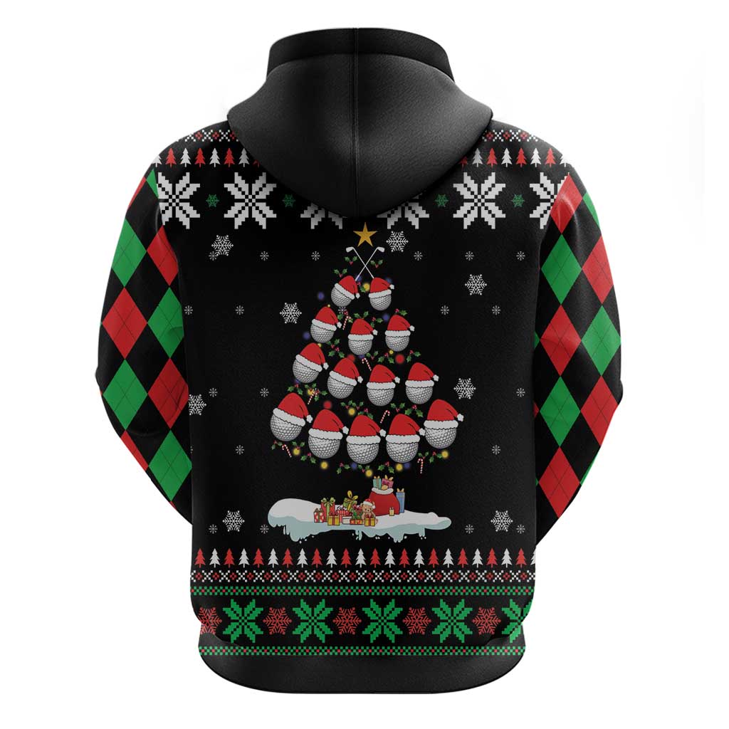 Golf Christmas Tree Snow Zip Hoodie - Wonder Print Shop
