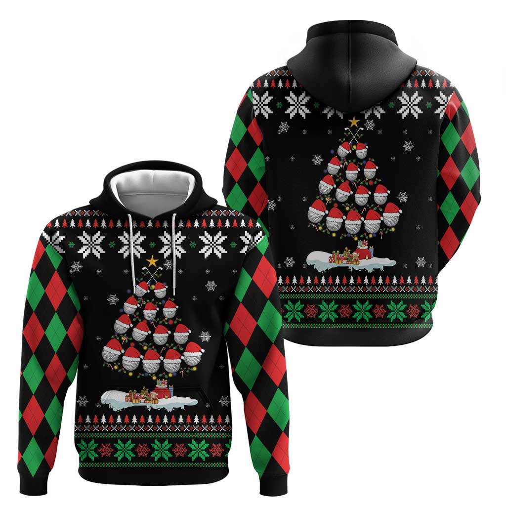 Golf Christmas Tree Snow Zip Hoodie - Wonder Print Shop