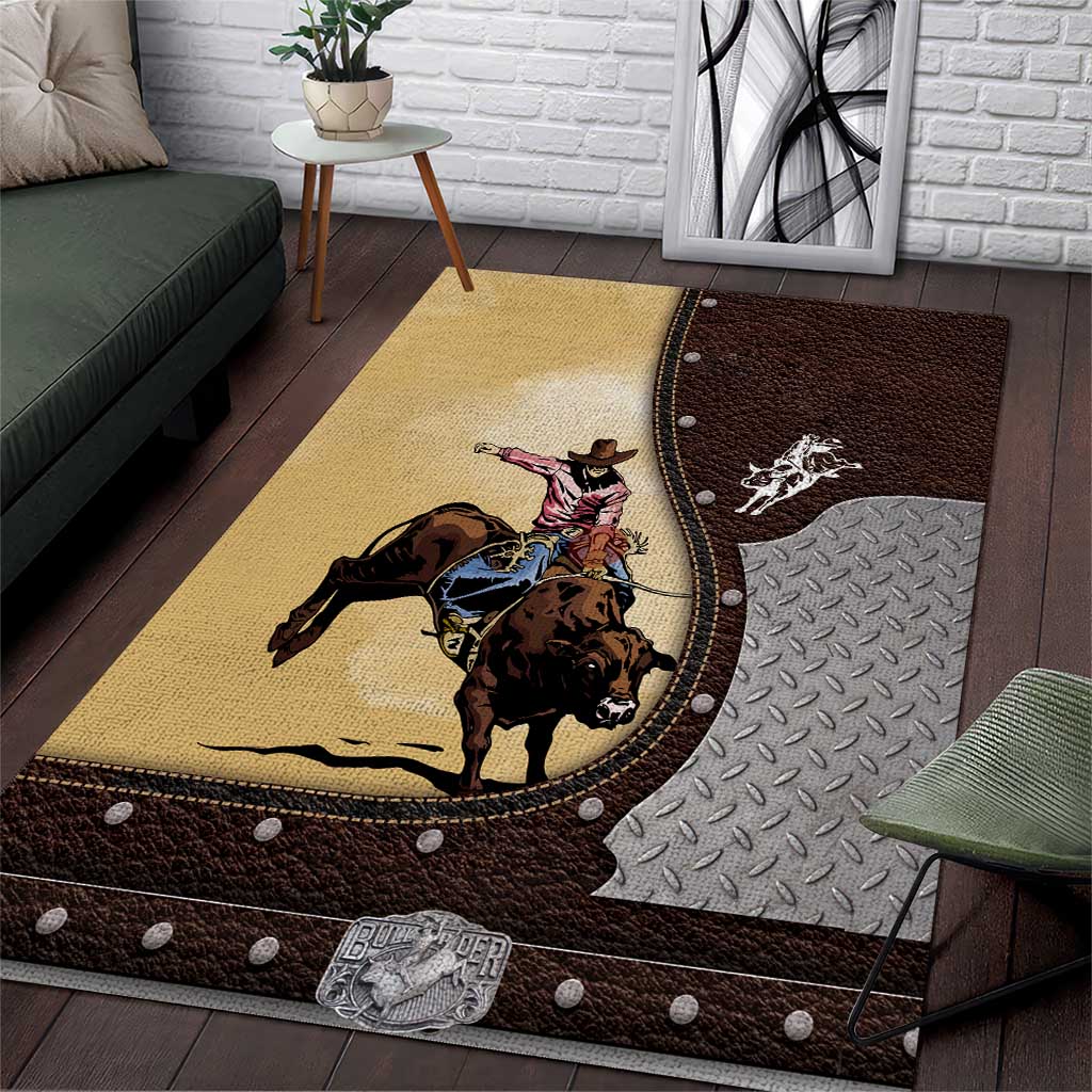 Bull Riding Area Rug Cowboy Courage Rodeo DT03