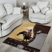 Name Bull Riding Area Rug Cowboy Courage Rodeo
