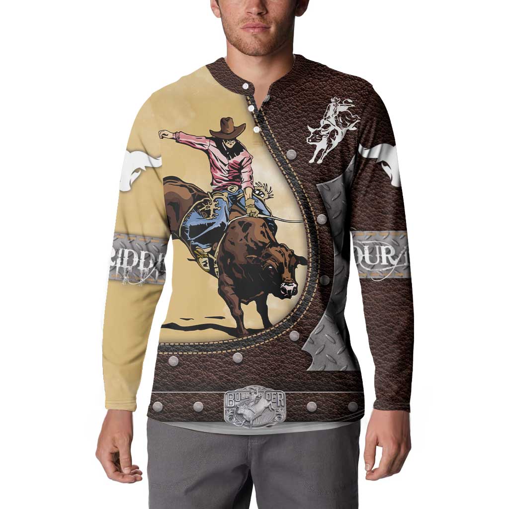 Personalized Name Bull Riding Button Sweatshirt Cowboy Courage Rodeo