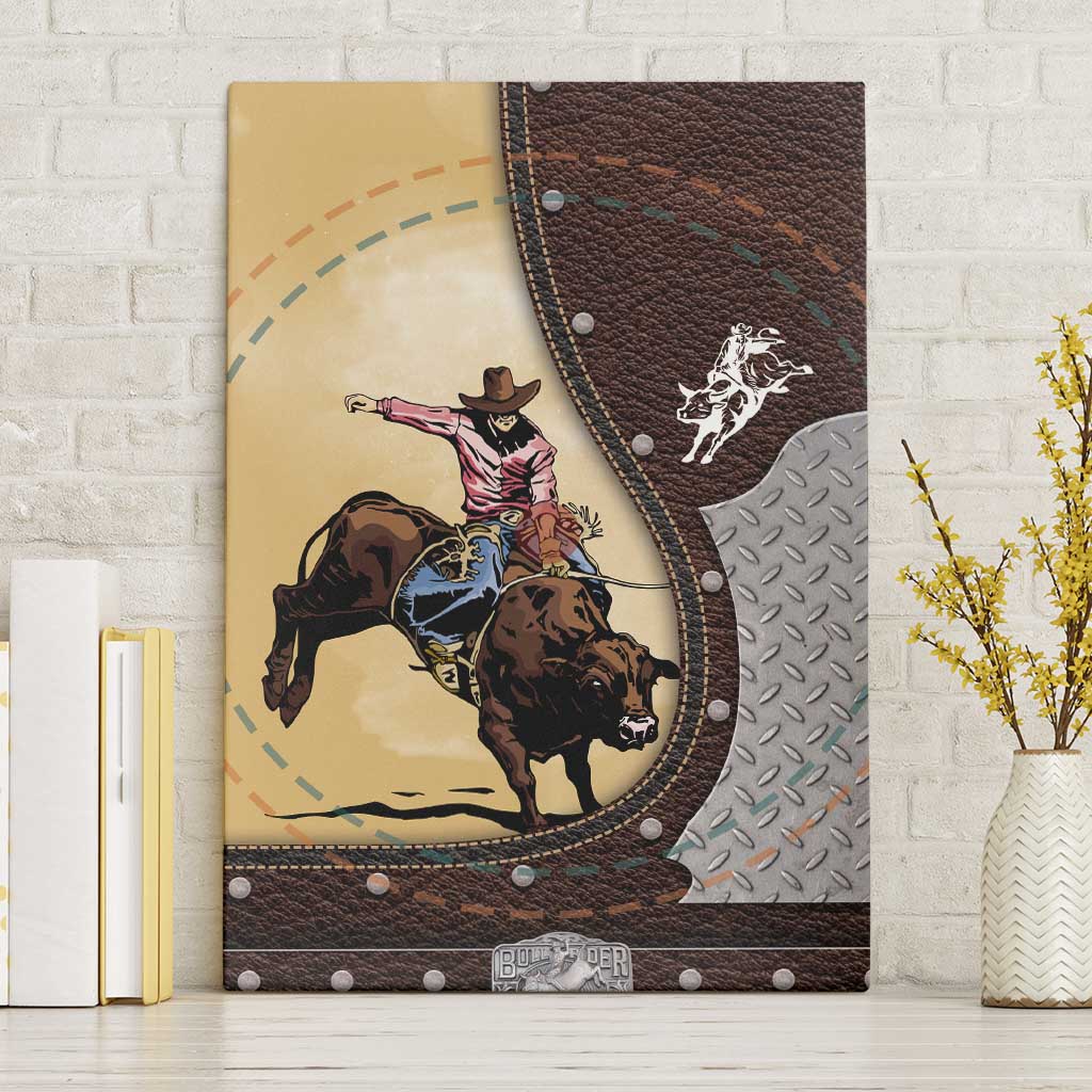 Name Bull Riding Canvas Wall Art Cowboy Courage Rodeo