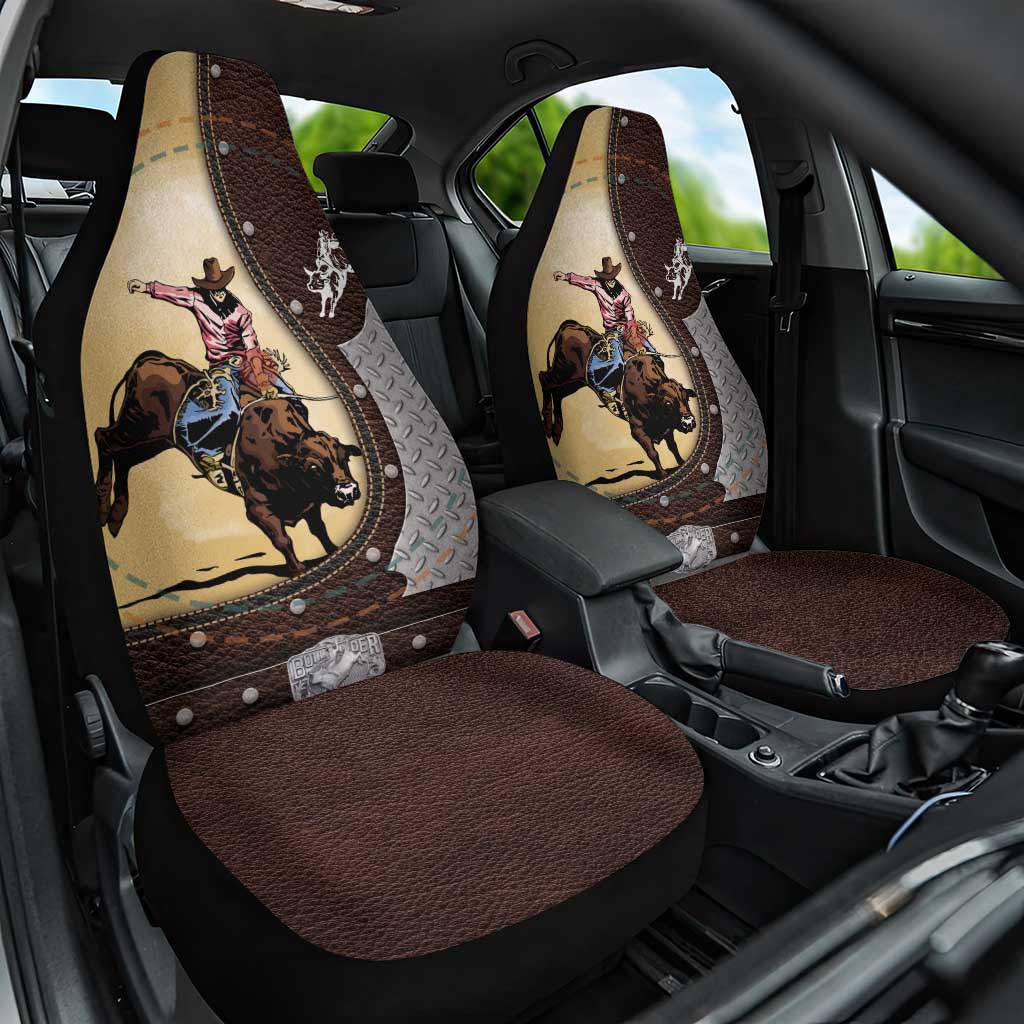Name Bull Riding Car Seat Cover Cowboy Courage Rodeo