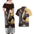 Personalized Name Bull Riding Couples Matching Off Shoulder Maxi Dress and Hawaiian Shirt Cowboy Courage Rodeo
