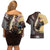Personalized Name Bull Riding Couples Matching Off Shoulder Short Dress and Hawaiian Shirt Cowboy Courage Rodeo