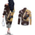 Personalized Name Bull Riding Couples Matching Off The Shoulder Long Sleeve Dress and Long Sleeve Button Shirt Cowboy Courage Rodeo