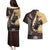 Personalized Name Bull Riding Couples Matching Puletasi and Hawaiian Shirt Cowboy Courage Rodeo