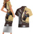 Personalized Name Bull Riding Couples Matching Short Sleeve Bodycon Dress and Hawaiian Shirt Cowboy Courage Rodeo