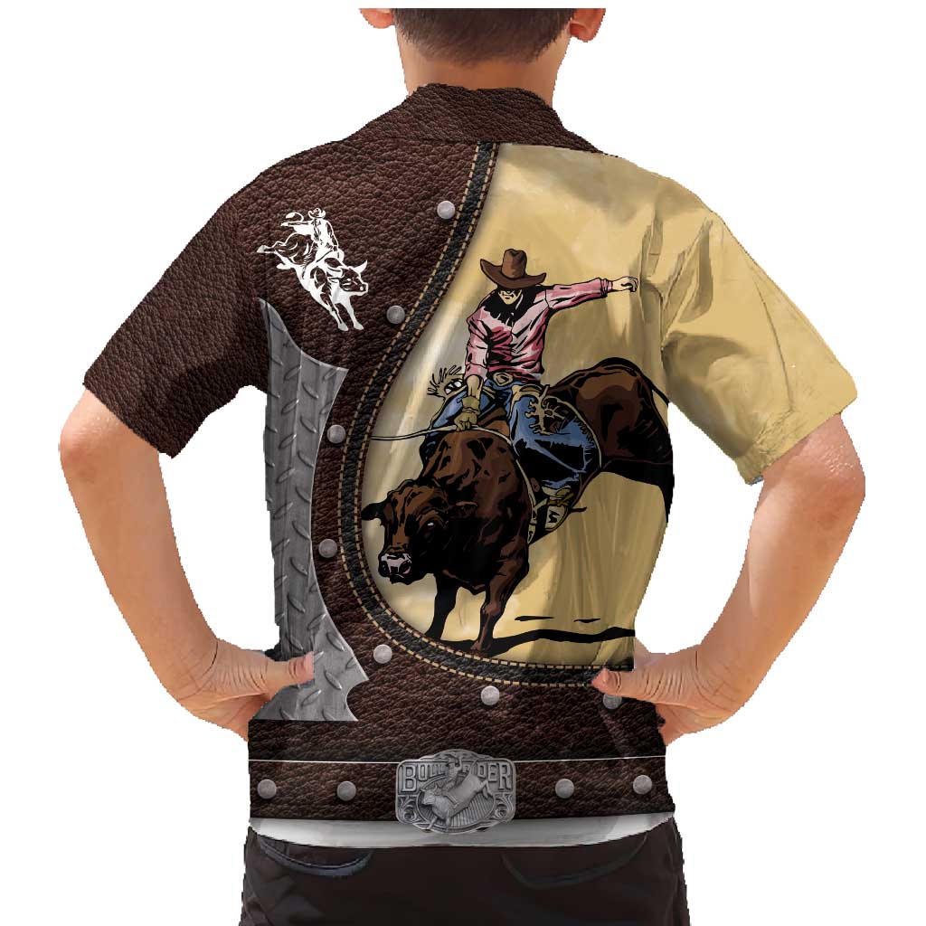 Personalized Name Bull Riding Family Matching Mermaid Dress and Hawaiian Shirt Cowboy Courage Rodeo