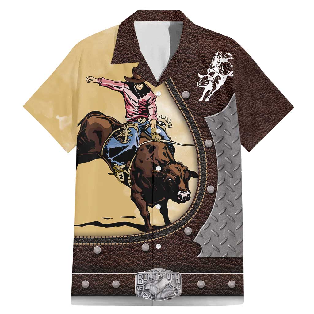 Personalized Name Bull Riding Family Matching Mermaid Dress and Hawaiian Shirt Cowboy Courage Rodeo