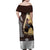 Personalized Name Bull Riding Family Matching Off Shoulder Maxi Dress and Hawaiian Shirt Cowboy Courage Rodeo