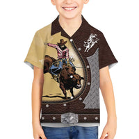 Personalized Name Bull Riding Family Matching Puletasi and Hawaiian Shirt Cowboy Courage Rodeo