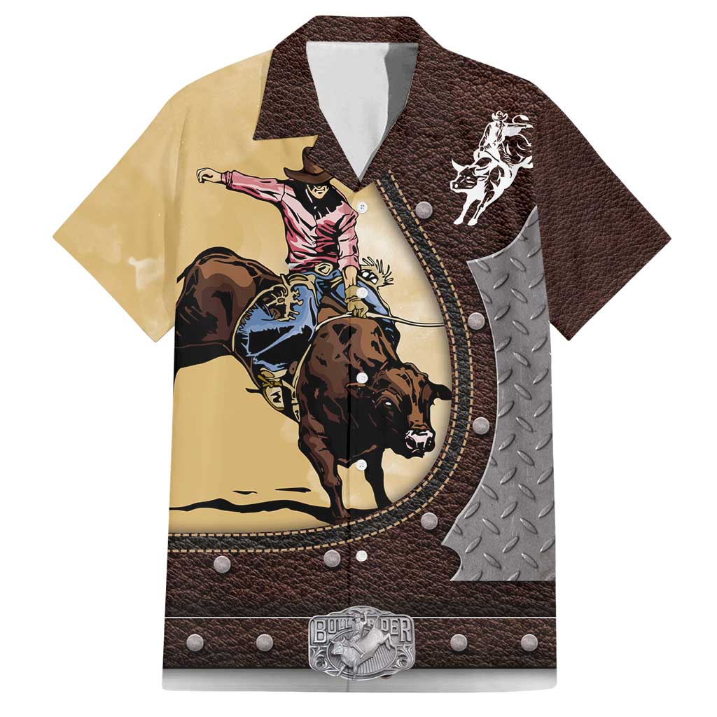 Personalized Name Bull Riding Family Matching Tank Maxi Dress and Hawaiian Shirt Cowboy Courage Rodeo