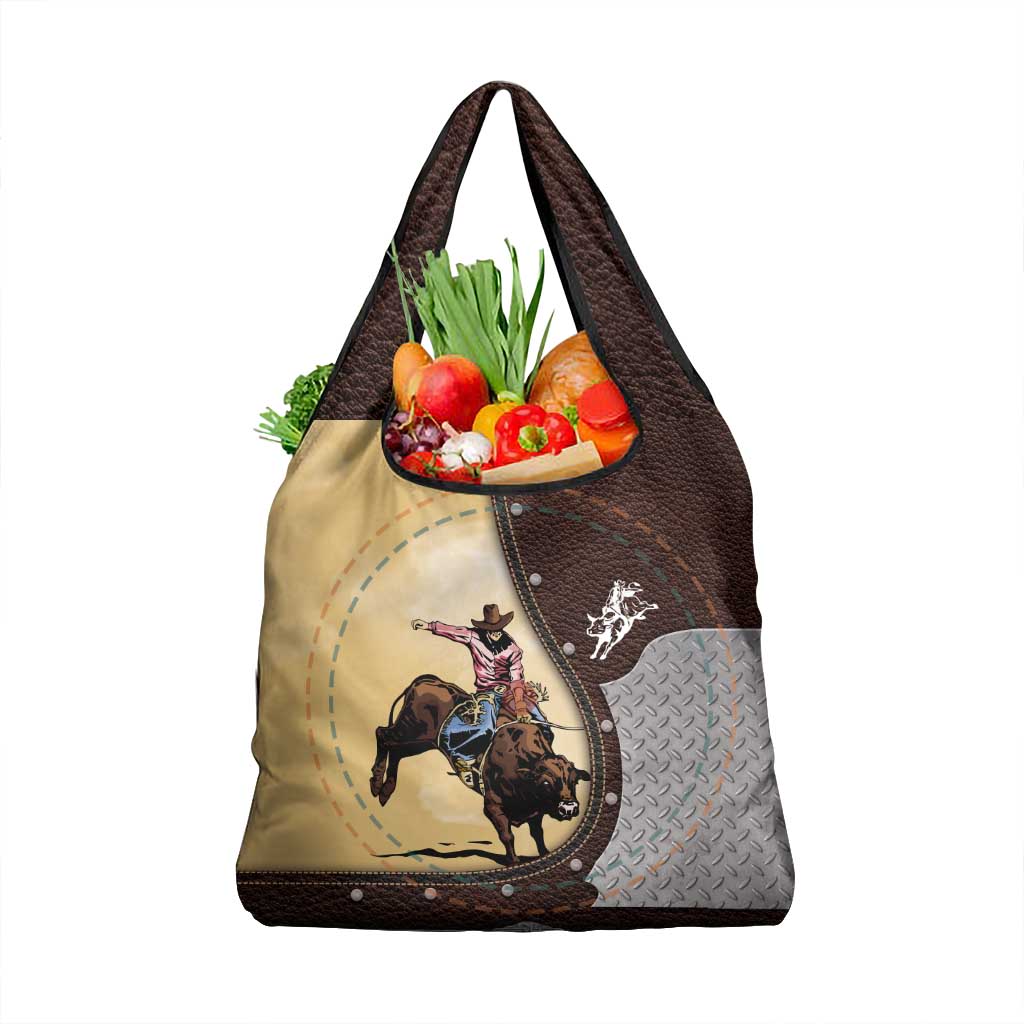 Name Bull Riding Grocery Bag Cowboy Courage Rodeo