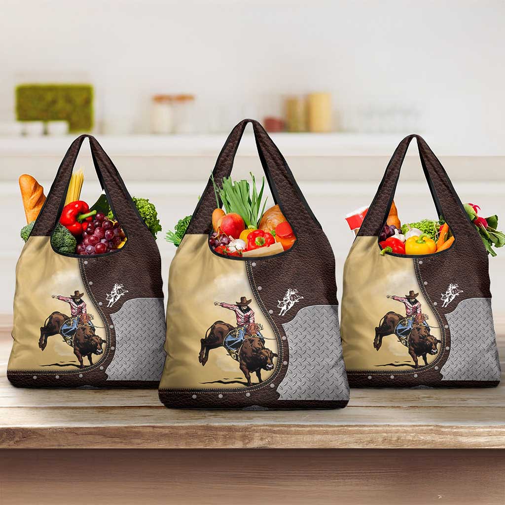 Bull Riding Grocery Bag Cowboy Courage Rodeo DT03