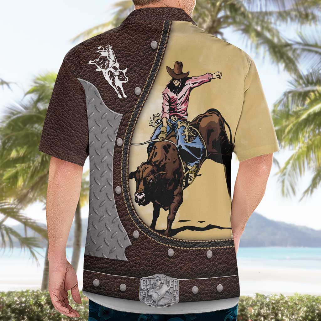 Personalized Name Bull Riding Hawaiian Shirt Cowboy Courage Rodeo