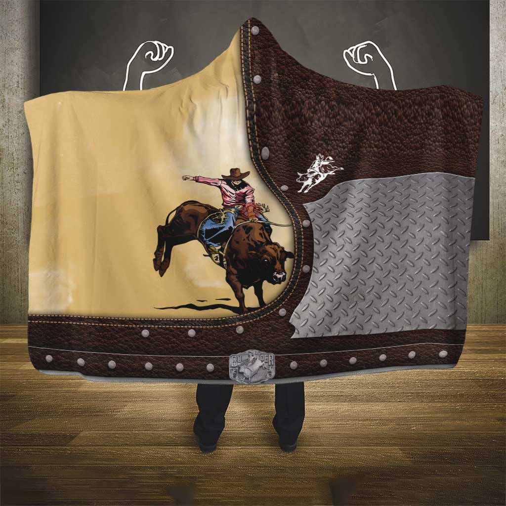 Bull Riding Hooded Blanket Cowboy Courage Rodeo DT03