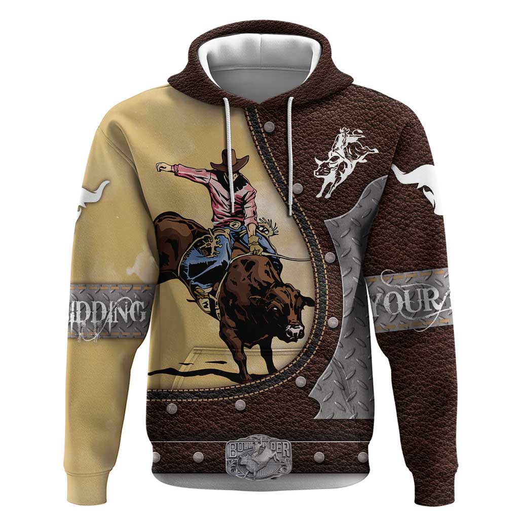 Personalized Name Bull Riding Hoodie Cowboy Courage Rodeo