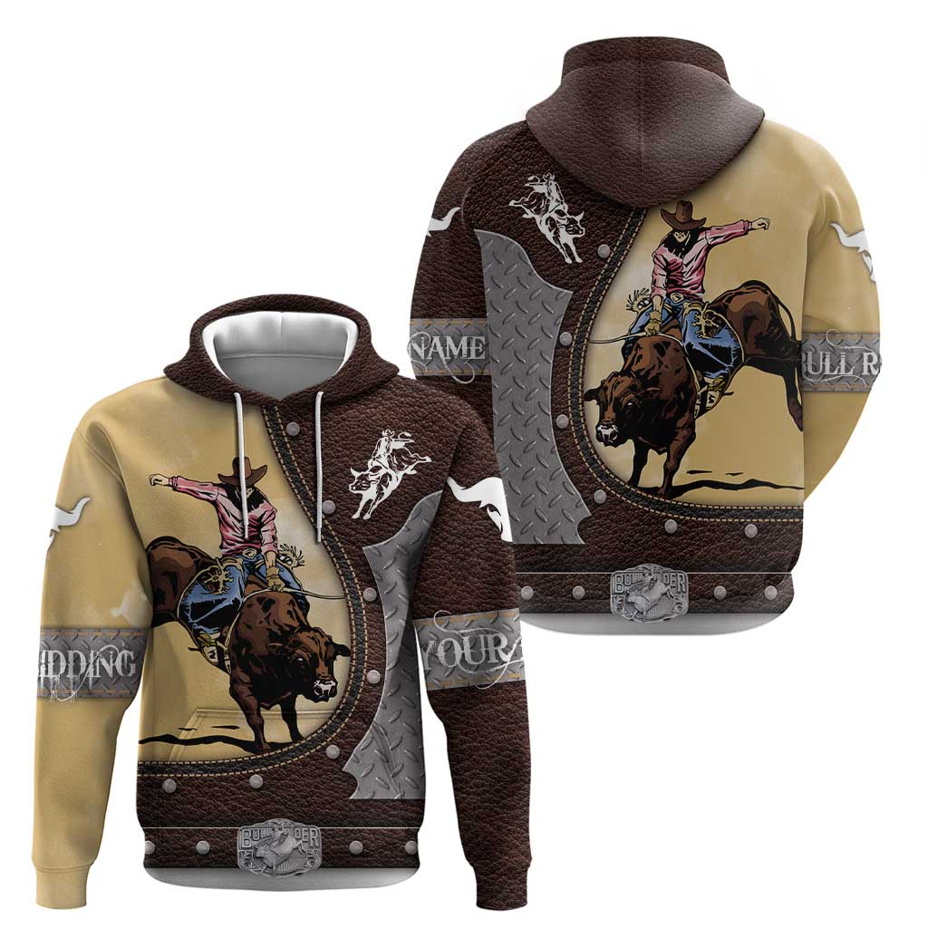Personalized Name Bull Riding Hoodie Cowboy Courage Rodeo