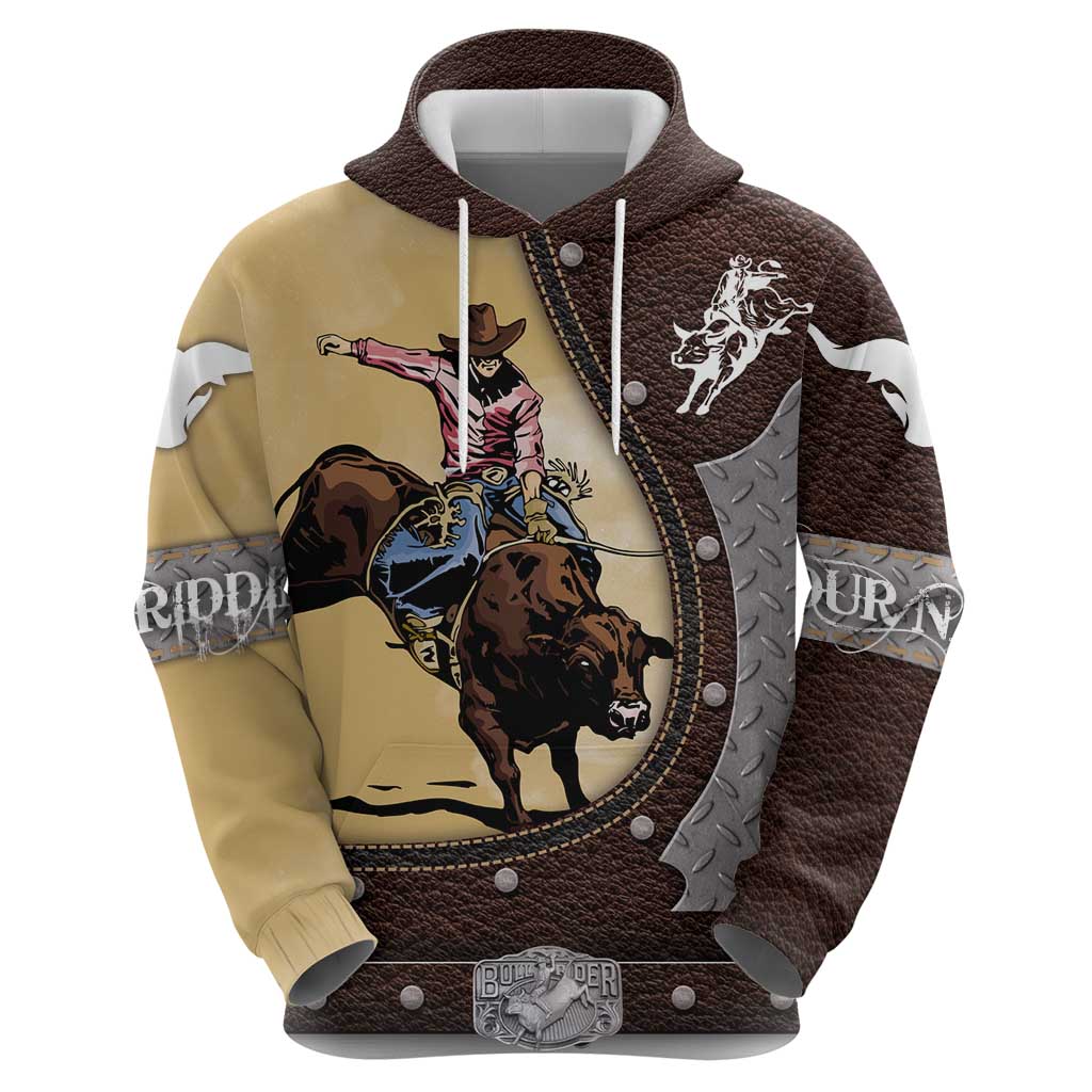Personalized Name Bull Riding Hoodie Cowboy Courage Rodeo