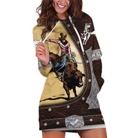 Personalized Name Bull Riding Hoodie Dress Cowboy Courage Rodeo